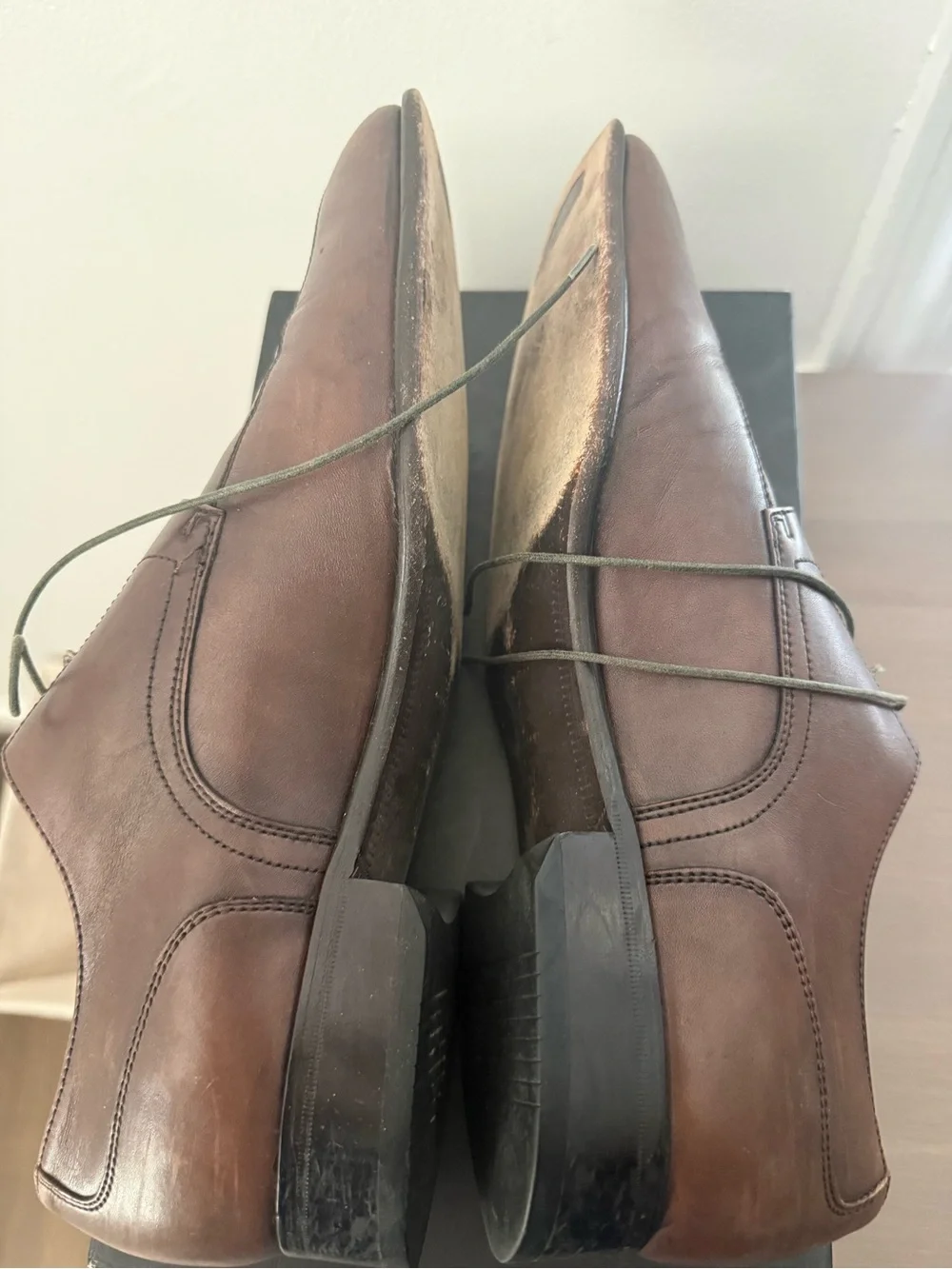 Boss HUGO BOSS Brown Moc Toe Oxford Dress Mens Shoes 11.5